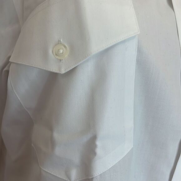 Twin Hill Shirt 16 1/2 White Dress Non Breakable Buttons Long Sleeve Two Pockets - Picture 7 of 9